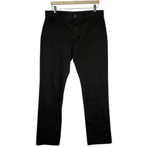 RVCA The Weekend Chino Pants Men's 33 Black Flat-Front Straight Twill Casual
